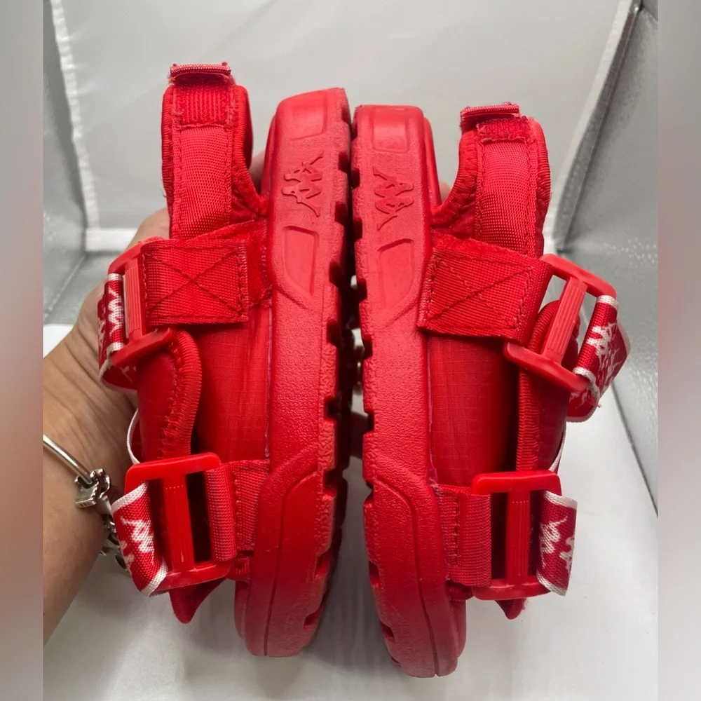 (S4) Kappa‎ Banda Kids unisex Red sandals slip-on shoes size 11/12